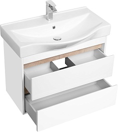 Акватон Тумба с раковиной Нортон 80 белая/дуб эндгрейн – фотография-5